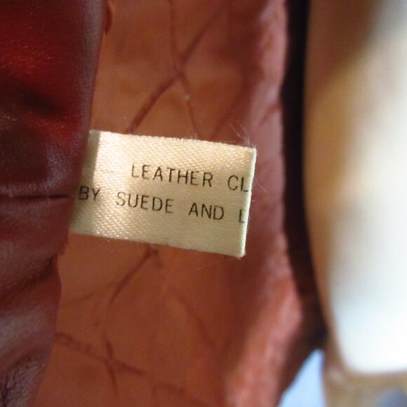 Vintage Genuine Leather Jacket Trench Coat S/Small Made in Korea Dark Red Maroon - Picture 15 of 16